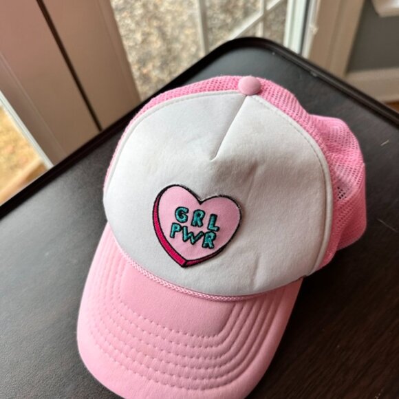 Mother Trucker Hat Co, Girl Power Pink Trucker Hat One Size - Picture 5 of 7